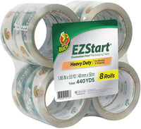 Duck EZ Start Packing Tape, 1.88 Inches x 54.6 Yards, Clear, 8 Pack (282404)