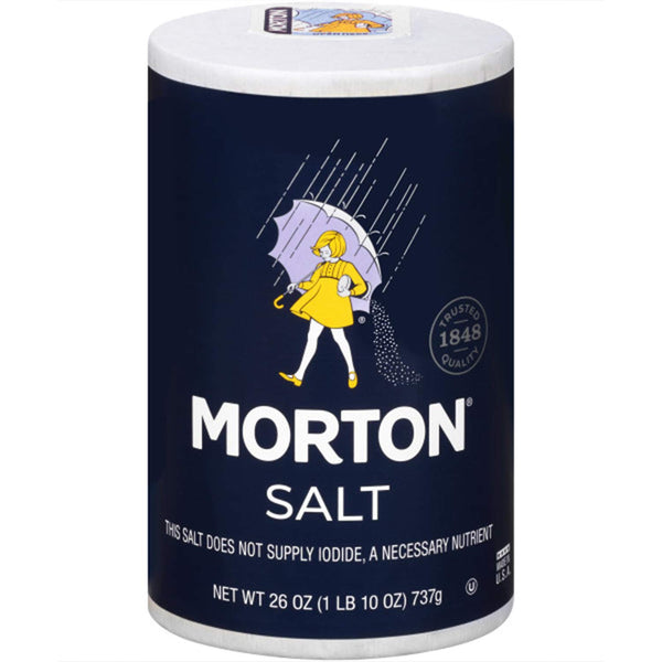 Morton Table Salt, Non-Iodized, 26 Ounce Canister (Pack of 24)