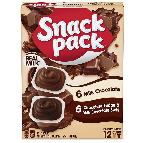 Snack Pack Pie Pudding Cups, Chocolate Fudge Swirl, 39 oz (12 ct)